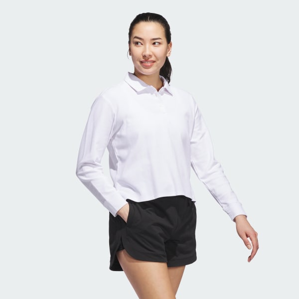 Λευκό Beyond The Course Long Sleeve Loose Polo Shirt