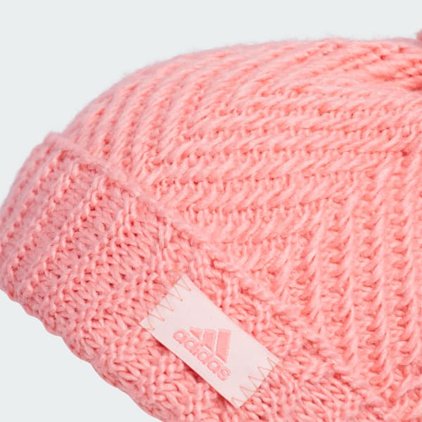 Adidas pink beanie with pom pom shop