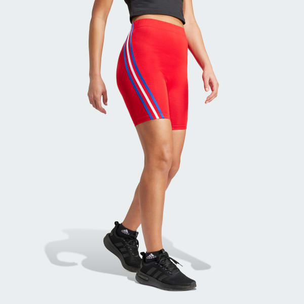 Rot Future Icons 3-Streifen kurze Leggings