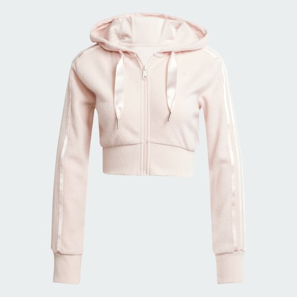 adidas Short Full-Zip Hoodie Pink adidas Singapore