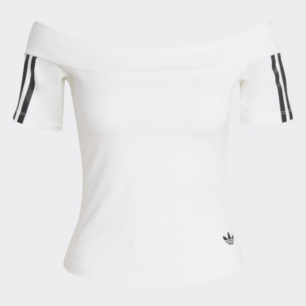 ★ adidas★ Bando Short Sleeve T-Shirt White JV9741 adidas Adicolor Bandeau Short Sleeve T-Shirt - White