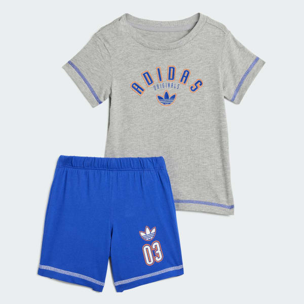 Grey Short Tee Set Kids