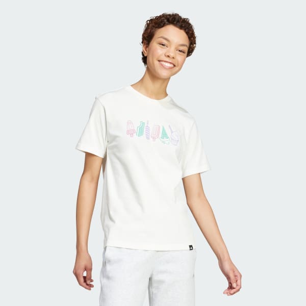 Putih T-Shirt Grafis Lounge Food