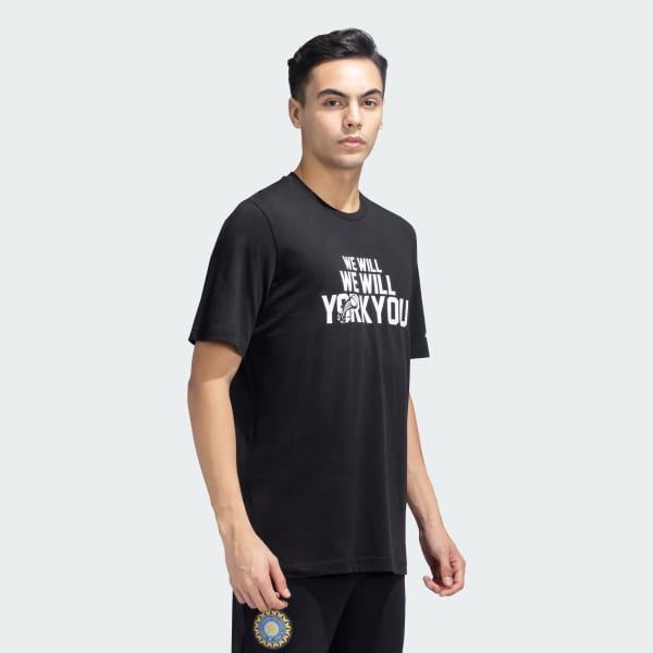 Black ADIDAS CRICKET SLOGAN TEE 