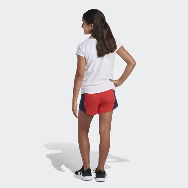 Red Colorblock Woven Shorts