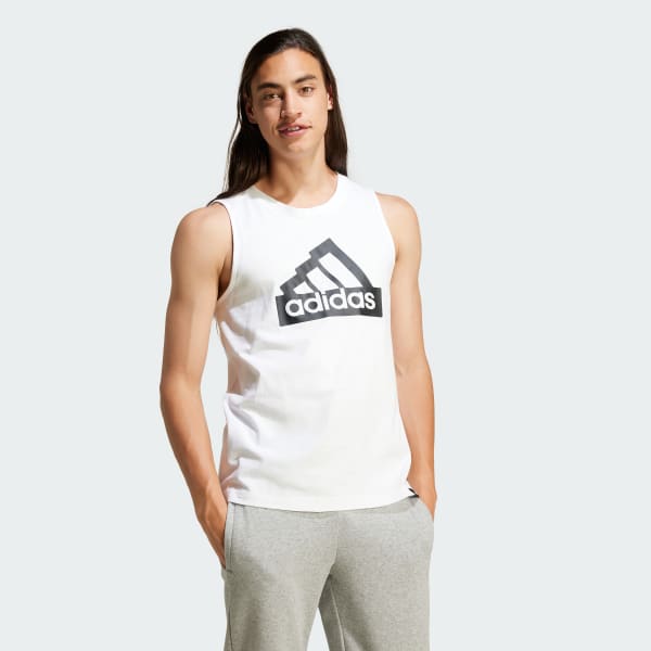 White Modern Essentials Graphic Tank Top