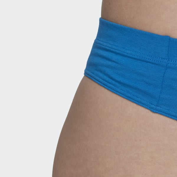 Blue Adicolor Comfort Flex Cotton Wide Side Thong Briefs (2 Pairs) HPO15