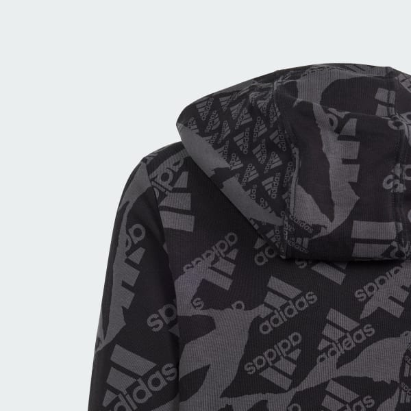 Gris Buzo con Capucha Essentials Allover Print Niños