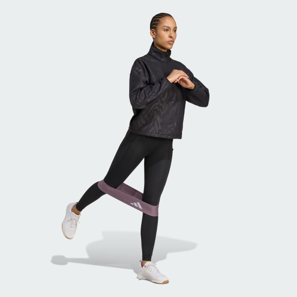 Nero AOP Pullover in pile polare