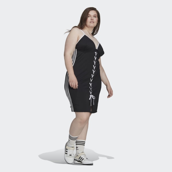 adidas Always Original Laced Strap Dress (Plus Size) - Black