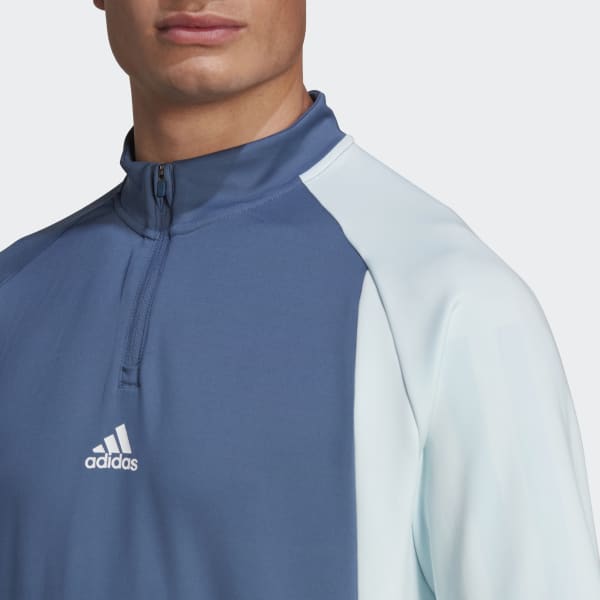 Blu Maglia da allenamento 1/4-Zip Colorblock Long Sleeve BVS47