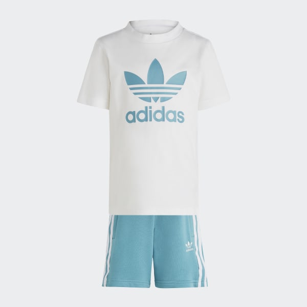 adidas Adicolor Shorts and Tee Set - Blue | adidas Thailand