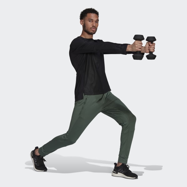 Schwarz Workout PU-Coated Longsleeve