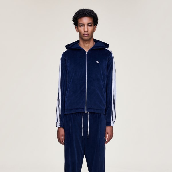 adidas WALES BONNER VELOUR TRACK JACKET - Blue | Free Shipping