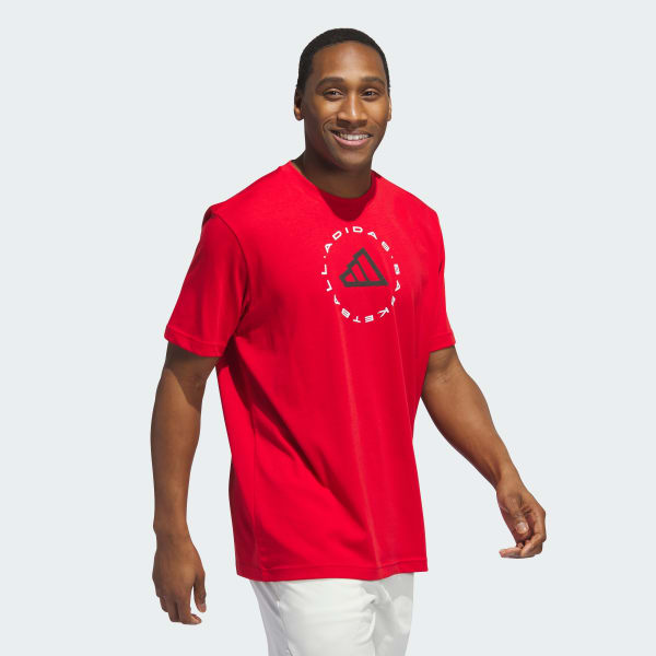 Red Hoops Emblem Graphic Tee