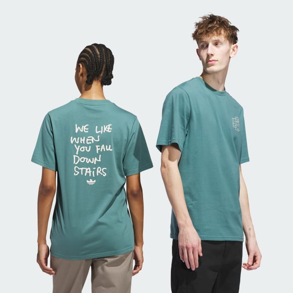 adidas Shmoofoil Stairs Tee - Green | Free Shipping with adiClub