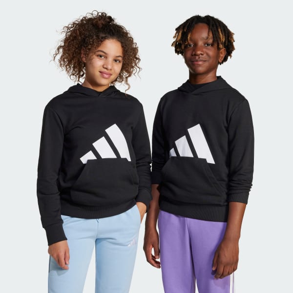 Negro Polera con capucha Essentials (Niños)