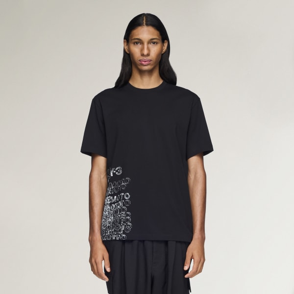 adidas Y-3 GFX SHORT SLEEVE TEE - Black | Free Shipping with adiClub