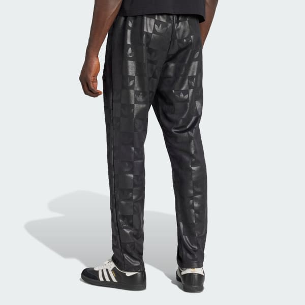 Negro Pantalón deportivo de corte regular con estampado integral de monogramas