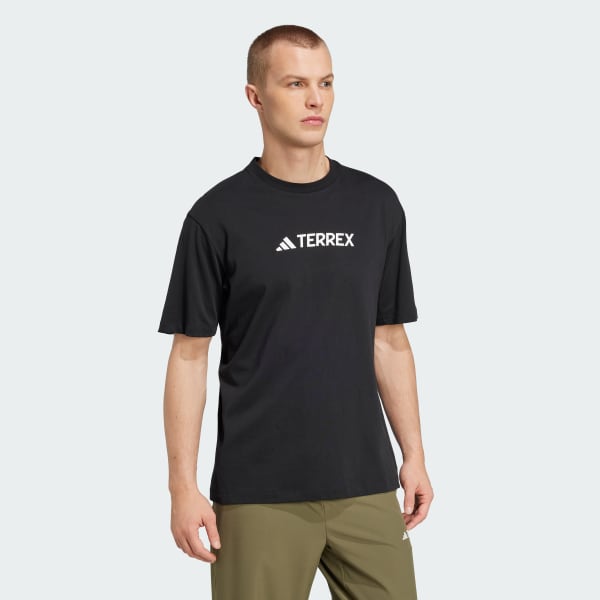 Preto Camiseta Terrex com logotipo clássico