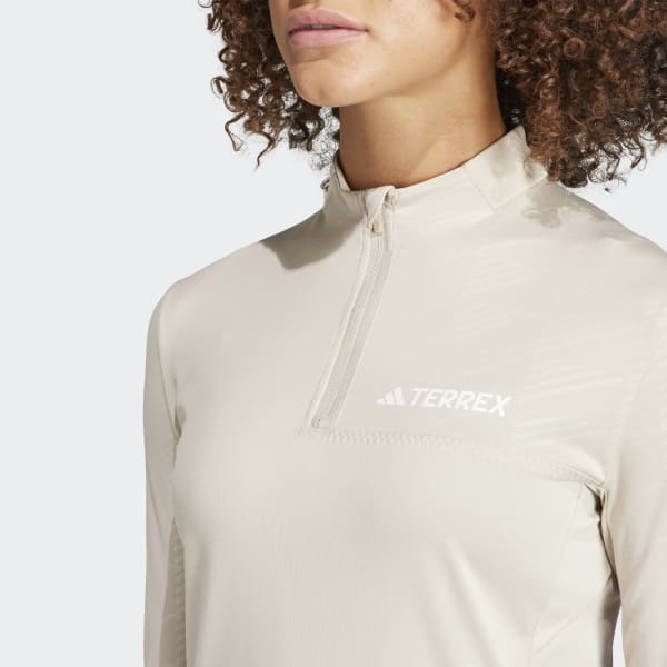 adidas Terrex Multi Half Zip Long Sleeve Tee Beige adidas
