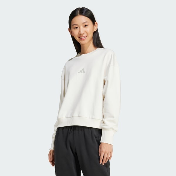 Hvit ALL SZN Fleece Loose Genser