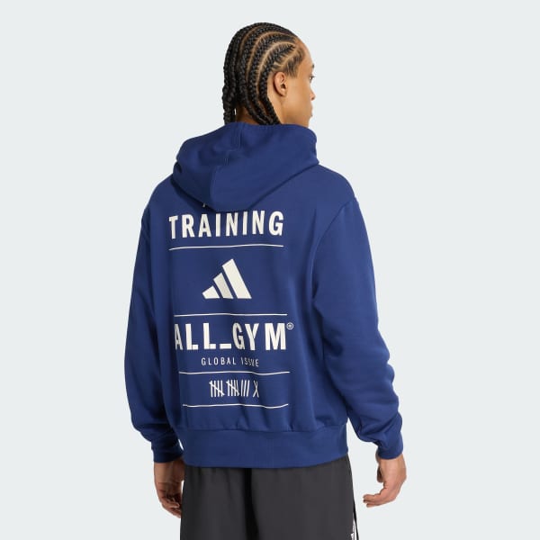 Azul Moletom com capuz estampado: categoria Treinamento