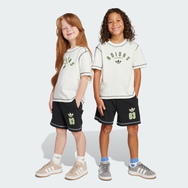 White Short Tee Set Kids