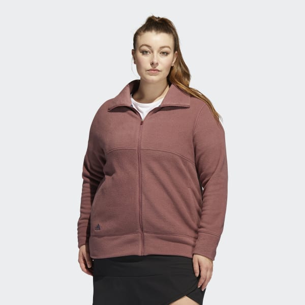 Burgundy Polar Fleece Jacket (Plus Size) TS407