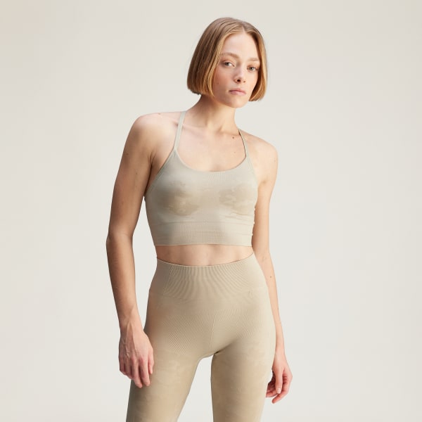 Beige adidas by Stella McCartney TrueStrength Seamless Yoga Bh