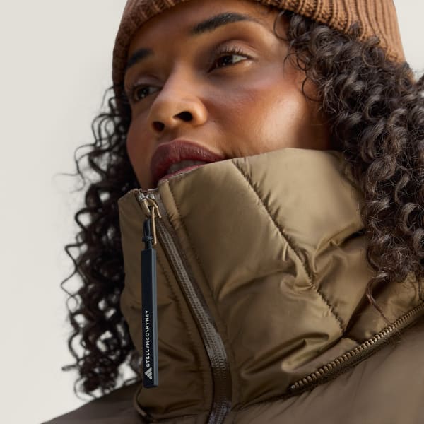 hnědá Bunda adidas By Stella McCartney Cropped Padded Winter