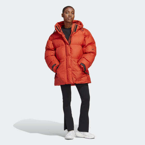 Orange Veste d'hiver matelassée mi-longue adidas by Stella McCartney