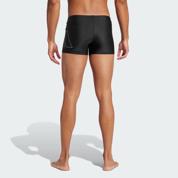 Schwarz Big Bars Boxer-Badehose