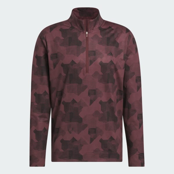 adidas Go-To Printed Quarter-Zip Pullover - Burgundy | Free