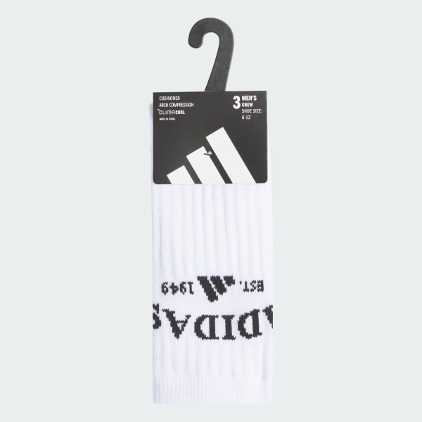 White M FOUNDATION SPORT 3-PACK CREW SOCKS
