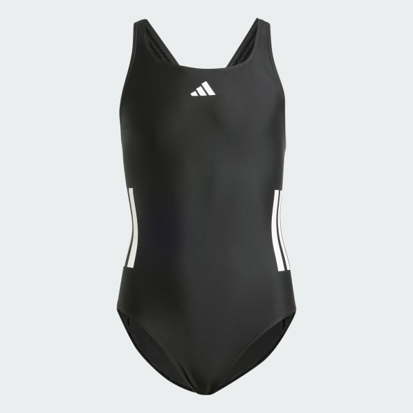 Negro Traje de Natación C-Back 3 Tiras Niños