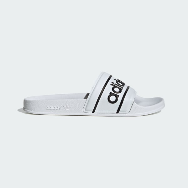 White Adilette Slides