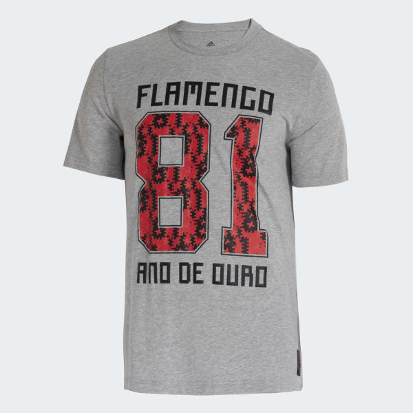 Cinza Camiseta Estampada CR Flamengo 22141