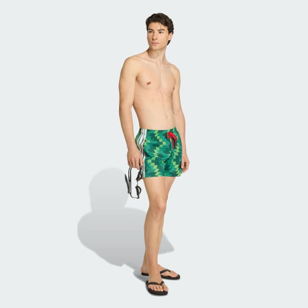 Green Football-Inspired Graphic Swim Shorts 5-Inch