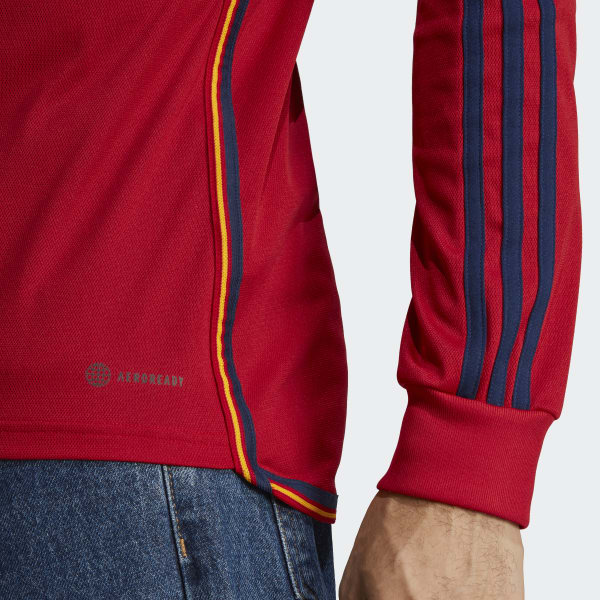 Rouge Maillot manches longues Domicile Espagne 22 TI476