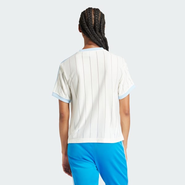 ホワイト スリーストライプス半袖Tシャツ