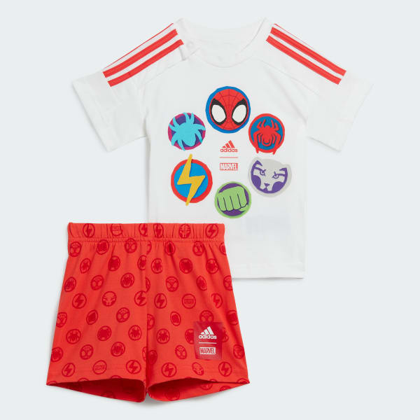 Blanco adidas x Marvel Spider-Man Tee and Shorts Set