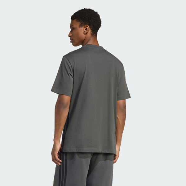 Grey Essentials 3-Stripes Single Jersey Tee