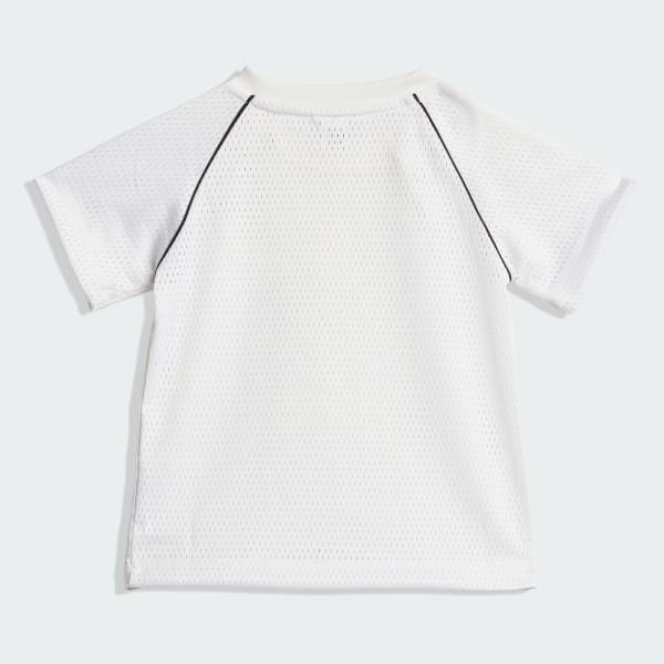 White Mesh Short Tee Set