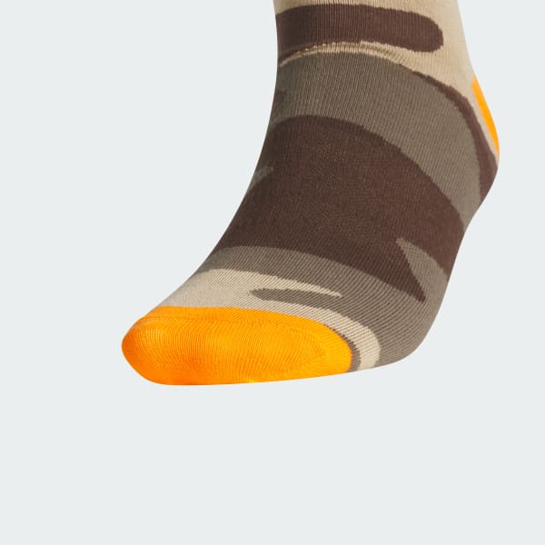 ブラウン ジャカード カモ クルー ソックス