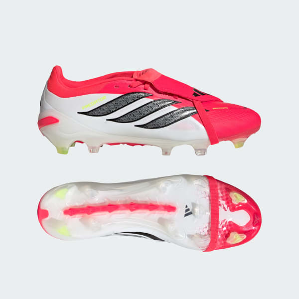 Merah Sepatu Sepak Bola Predator Pro Lidah Fold-Over Firm Ground