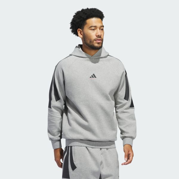 Gris Polerón con Capucha adidas Basketball Spacer (Unisex)
