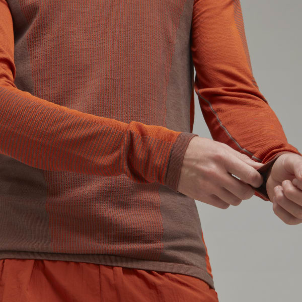 Brown Y-3 Classic Knit Base Layer Long Sleeve Tee CC075