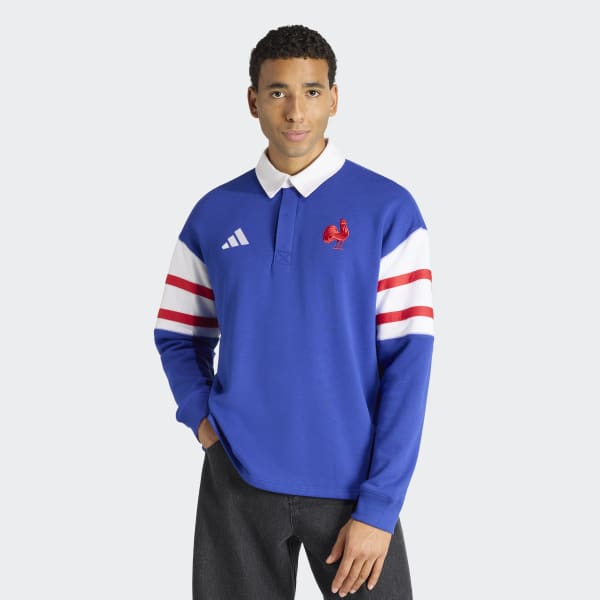 adidas FFR HERITAGE POLO - FFR RUGBY POLO SHIRT (LONG SLEEVE