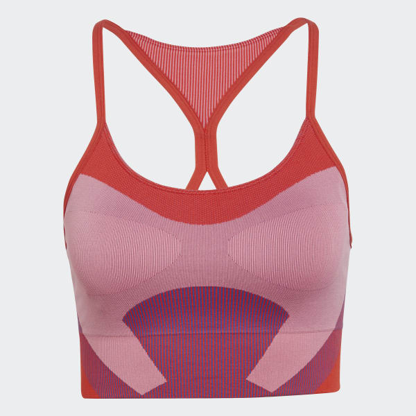 Pink adidas by Stella McCartney TrueStrength Yoga Knit Light Support Bra CE110
